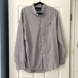 New men’s polo by Ralph Lauren wicking plaid button down size large!